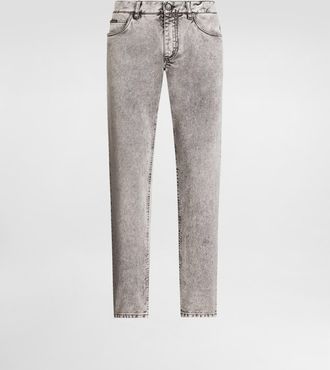 Dolce & Gabbana Regular Cotton Jeans - Man Denim Multi-colored 48