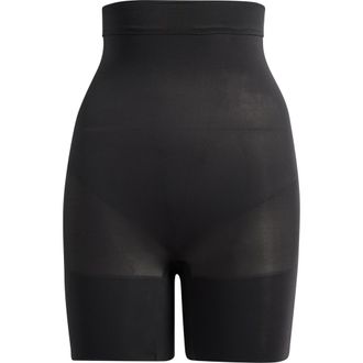 SKIMS Everyday Sculpt Mid Thigh Shorts in Onyx at Nordstrom, Size Xx-Small