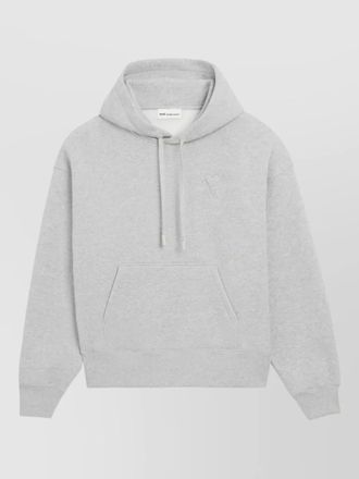 Ami cotton logo-embossed hoodie