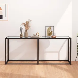 vidaXL Vidaxl - Mesa Consola Vidrio Templado Transparente 180x35x75,5 Cm