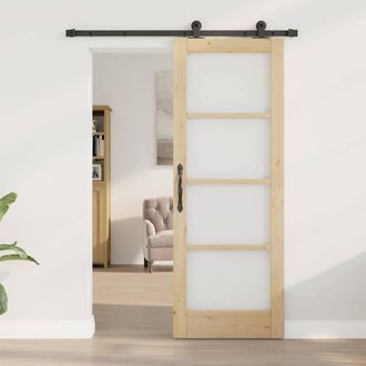 Berkfield Home Sliding Door with Hardware Set ORKDAL 73.5x198.5 cm in Beige