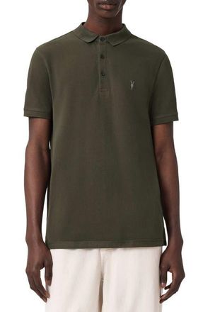 AllSaints Reform Cotton Piqu&eacute; Polo in Mangrove Green at Nordstrom, Size X-Small