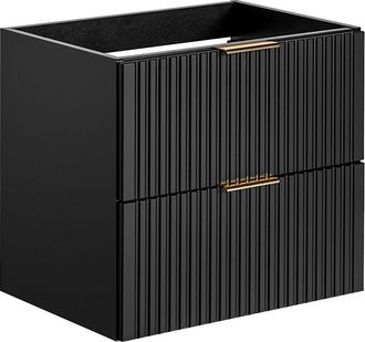 Vente-Unique Mueble suspendido bajo lavabo - Negro - 60 cm de ancho - ZEVARA