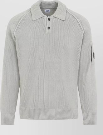 C.P. Company ribbed chenille polo shirt