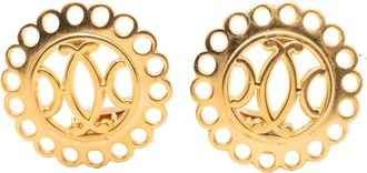 Herm&egrave;s Tweed hand Gold Plated Bijouterie Fantaisie Clip On Oorbellen