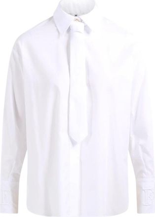 Elisabetta Franchi Camicia - Dames - Overhemden - Wit - S - Katoen - Overhemden