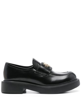 Love Moschino logo-plaque loafers - women - Rubber - 38 - Black