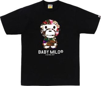 A Bathing Ape Hybrid Camo Baby Milo T-Shirt Black Multicolor 0ZXTEMX01410RBKZ