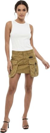 Dsquared2 Green Solid Mini Skirt