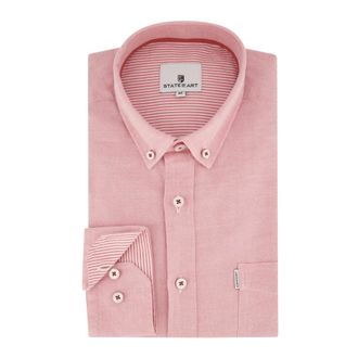 State of Art Overhemden, Heren, Roze, L, Katoen, Casual Roze Shirt met Button-Down Kraag