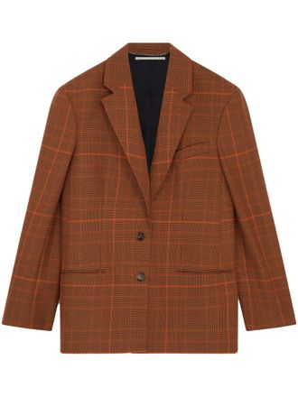 Stella McCartney Prince of Wales check-pattern wool blazer - women - Wool - M - Brown