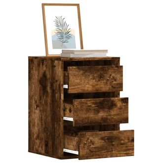 Berkfield Home Corner Chest of Drawers Smoked Oak 40x41x58 cm Engineered Wood in Brown | Size: 40 x 41 x 58 cm