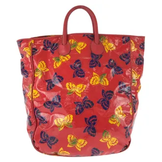Bottega Veneta Multi-Color Red Color Patent Leather Tote Bag (Pre-Owned)