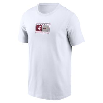 Nike Alabama Campus Logo Swoosh Nike Mens College T-Shirt in White | N19910AABN-4B6