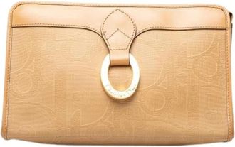 Dior Pre-owned Vintage Canvas Clutch - Dames - Vintage Clutch - Bruin - ONE Size - Leer - Vintage