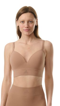 adidas B&uuml;gelloser BH ADIDAS SPORTSWEAR Active Seamless Micro Stretch, Damen, Gr. XL, N-Gr, braun (301, toasted almond), Microtouch, Obermaterial: 87% Polyami