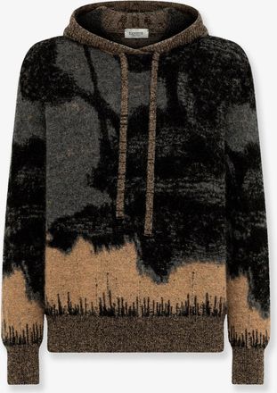 Laneus Felpa con cappuccio in jacquard di mohair - LANEUS - gender_Man