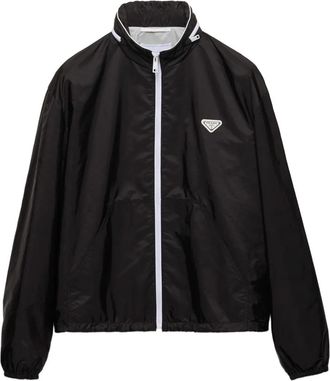 Prada Giacca con logo a triangolo - Nero