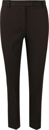 Max Mara Cotton en Stretch Viscose Broek - Dames - Vrijetijds broeken - Bruin - 2XS - Katoen - Broeken