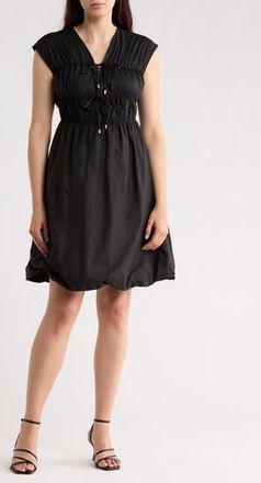 Ellen Tracy Poplin Cotton Bubble Dress in Black at Nordstrom Rack, Size X-Small