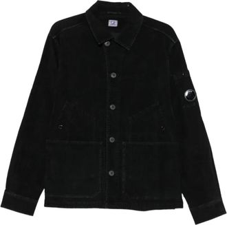 C.P. Company C.p. Company - Corduroy jas met knoopsluiting - Heren - Jassen - Zwart - Maat: M Corduroy