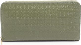 Loewe Khaki Leather Long Wallet (Bi-Fold) (Pre-Owned)