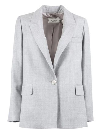 PESERICO single-button jacket - women - Metallic Fibre/Virgin Wool/Polyamide/Viscose - 46 - Grey