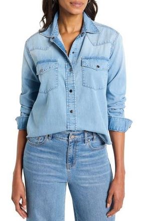 Nic+Zoe The Western Denim Shirt in Mid Wash at Nordstrom Rack, Size X-Large