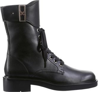 H&ouml;gl Zwarte Enkellaarsjes voor Dames - Dames - Veterlaarzen - Zwart - 36 EU - Leer - Schoenen