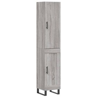 vidaXL Vidaxl Credenza Grigio Sonoma 34,5x34x180 Cm In Legno Multistrato