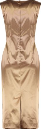 Dolce & Gabbana Womens Dress Stretch Satin Bronze Acetate