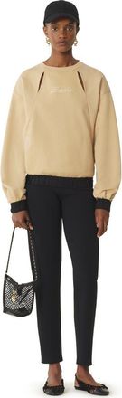 Lanvin White Lanvin Ribbon Sweatshirt in Sand at Nordstrom, Size X-Small