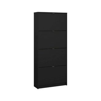 Dmora Dmora - Zapatero Epidoto, Zapatero, Armario De Entrada Multiusos, Zapatero, 70x24 H162 Cm, Negro