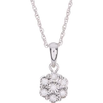 Effy Sterling Silver Diamond Clover Pendant Necklace - 0.10 ctw in White at Nordstrom Rack