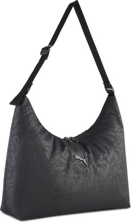 Puma Puma Womens POP Slouchy Hobo Bag Handbag, Black-Script AOP, One Size