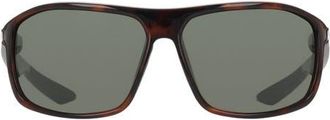 Nike Premier Stride 63mm Rectangular Sunglasses in Tortoise /Green at Nordstrom