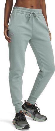 Under Armour Womens Rival Fleece Jogger Pants, Color Silica Green (348), Size: Small
