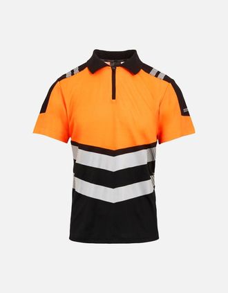 Regatta Mens Regatta Professional Mens Hi-Vis Polo Shirt - Black/Multi - Size: 38