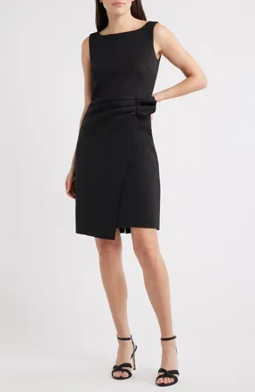 Anne Klein Pleat Sheath Dress in Anne Black at Nordstrom, Size 12