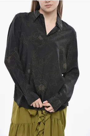 Dries Van Noten Silk Blouse CHOWY with Floral Pattern size 44
