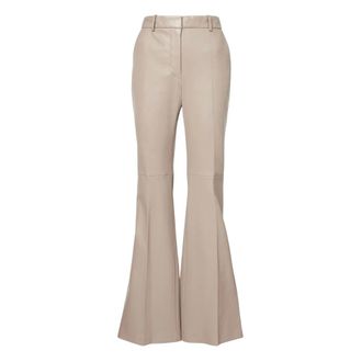 Joseph Escargot Leren Flared Broek - Dames - Leren Broeken - Beige - S - Broeken