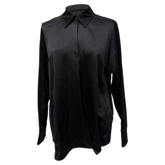Victoria Beckham Button Down Blouse in Black Silk