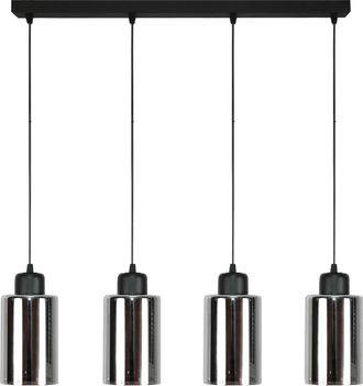 OEM L&aacute;mpara De Techo Colgante Negra Con Pantalla De Cristal Grafito Loyd Sv 15-571