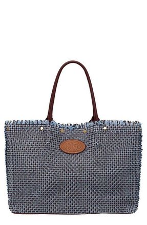 Hammitt Olympia Woven Totel in Blueberry Sorbet/Gold at Nordstrom