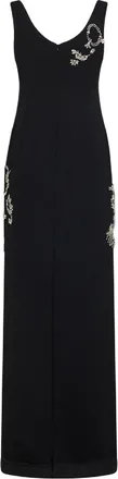 Dries Van Noten Womens Dress Long Crepe Black Polyester
