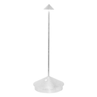 Zafferano L&aacute;mpara de mesa led recargable zafferano en hoja de plata regulable