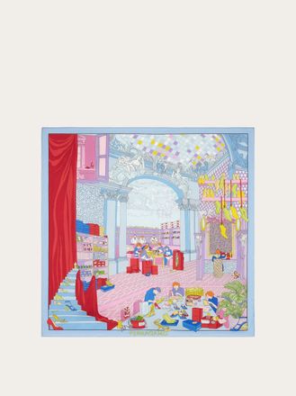 Ferragamo Donna Foulard in seta stampa Atelier Blu