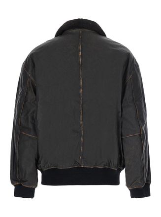Dunst Detachable A-2 Lambskin Coat - Black
