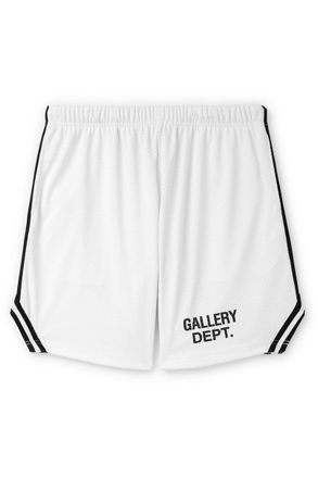 Gallery Dept. Venice Court Wide-Leg Logo-Print Webbing-Trimmed Mesh Shorts