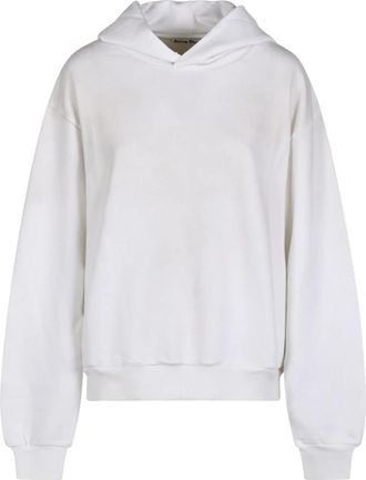 Acne Studios Fleece logo hoodie - Dames - Hoodies - Wit - 2Xs/Xs - Katoen - Hoodies & sweatvesten